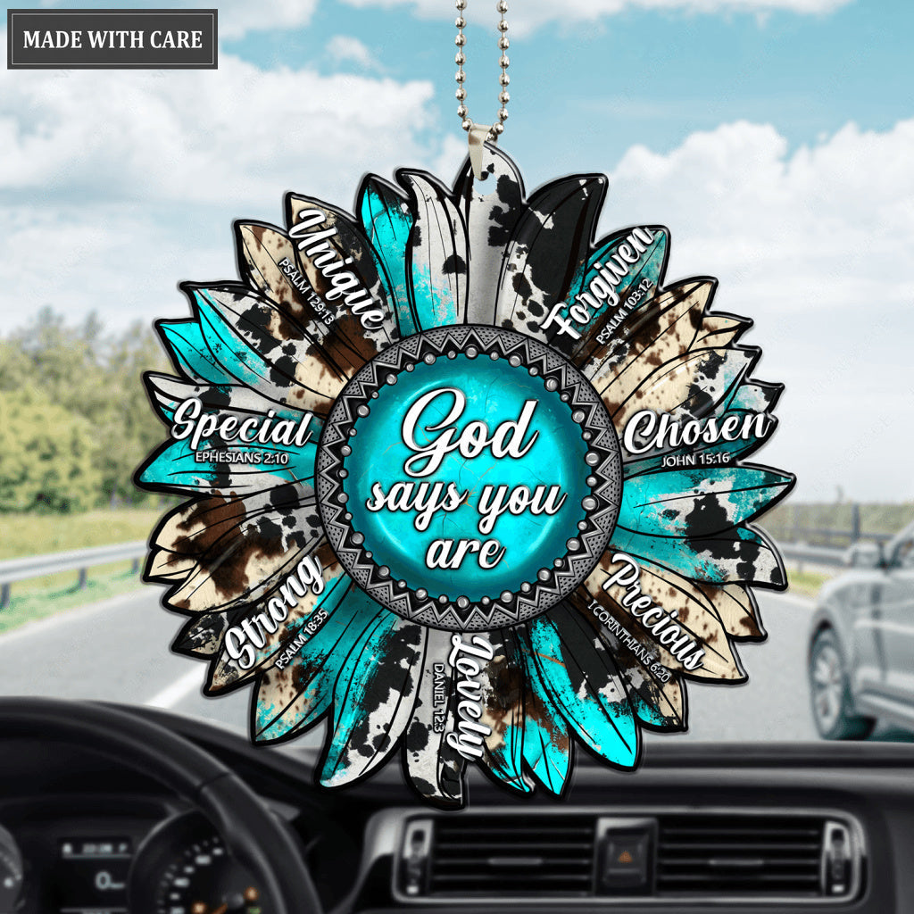 Sunflower Gemstone God Says You Are Ornament