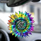 Rainbow Sunflower Tie Dye You Are Ornament
