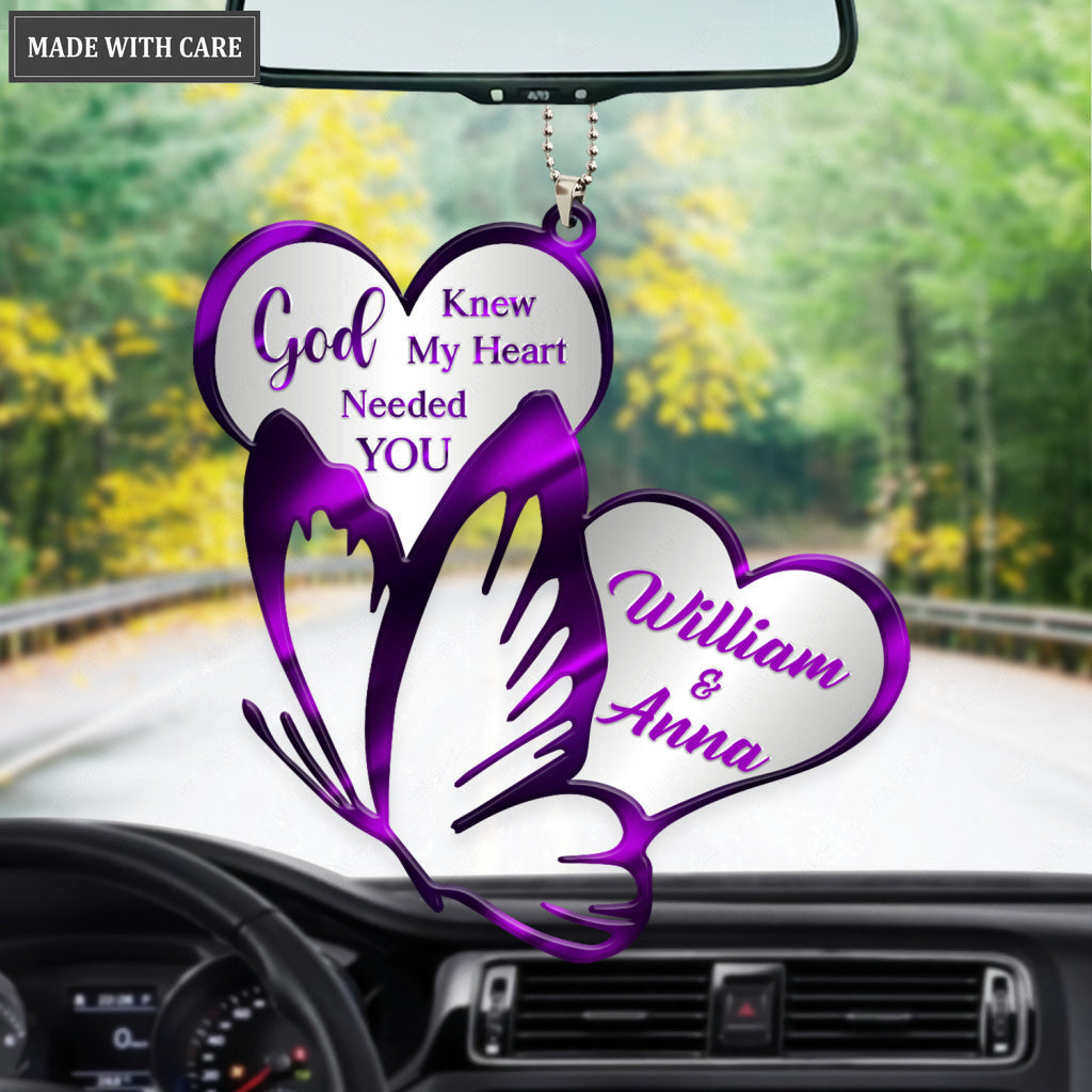 Heart And Butterfly God Knew Personalized Ornament