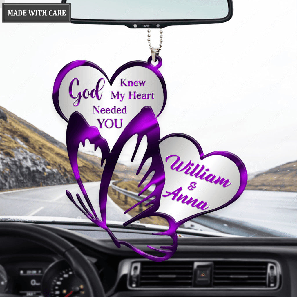 Heart And Butterfly God Knew Personalized Ornament