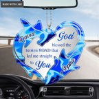 Shark In Heart Shape God Blessed Personalized Ornament