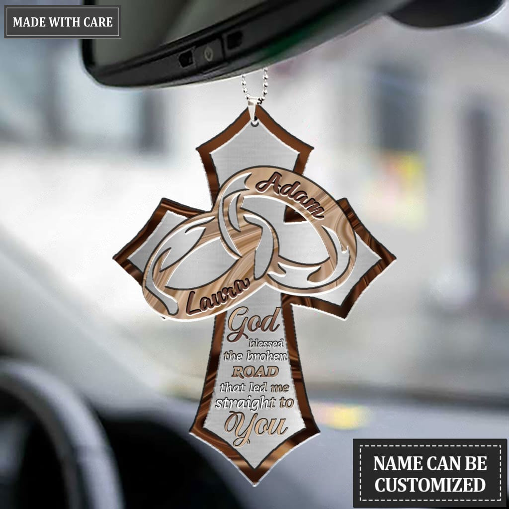 Lunvingrace M12 Wedding Anniversary God Blessed Personalized Couple Ornament