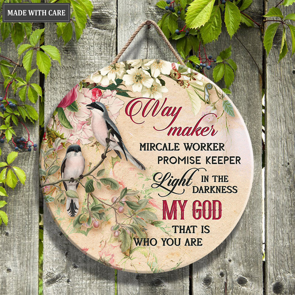 Garden Journal Way Maker Wood Circle Sign