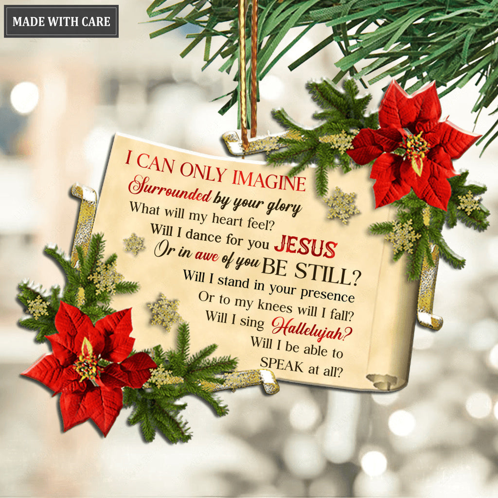 Poinsettia And Song Lyrics Ornament
