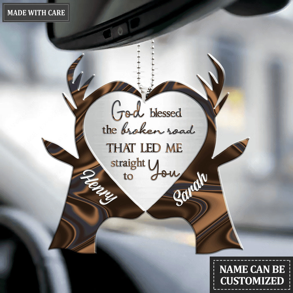Kiss Couples Deer God Blessed Personalized Ornament