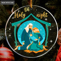 Native Scene Christmas Oh Holy Night Transparent Ornament