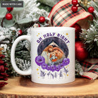 Purple Flower Christmas Oh Holy Night Mug