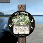 Personalized Mason Jar Serve The Lord Woodd Circle Sign