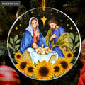 Sunflower Native Scene Christmas Holy Night Transparent Ornament