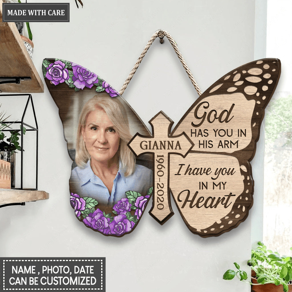 Memorial Butterfly Customized Shape Wooden Sign