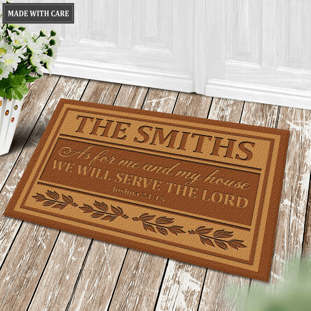 Personalized We Will Server The Lord Doormat