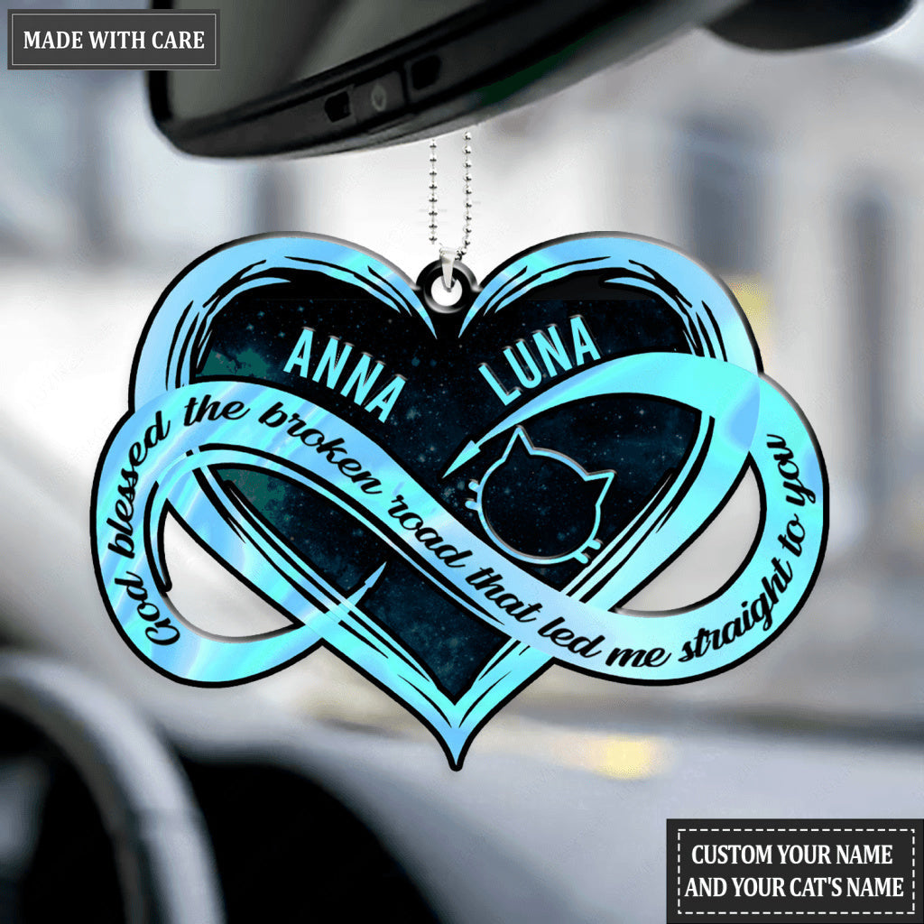 Personalized Cat Lovers Hologram Infinity Memorial Ornament