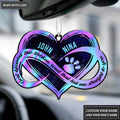 Personalized Dog Lovers Hologram Infinity Heart Ornament