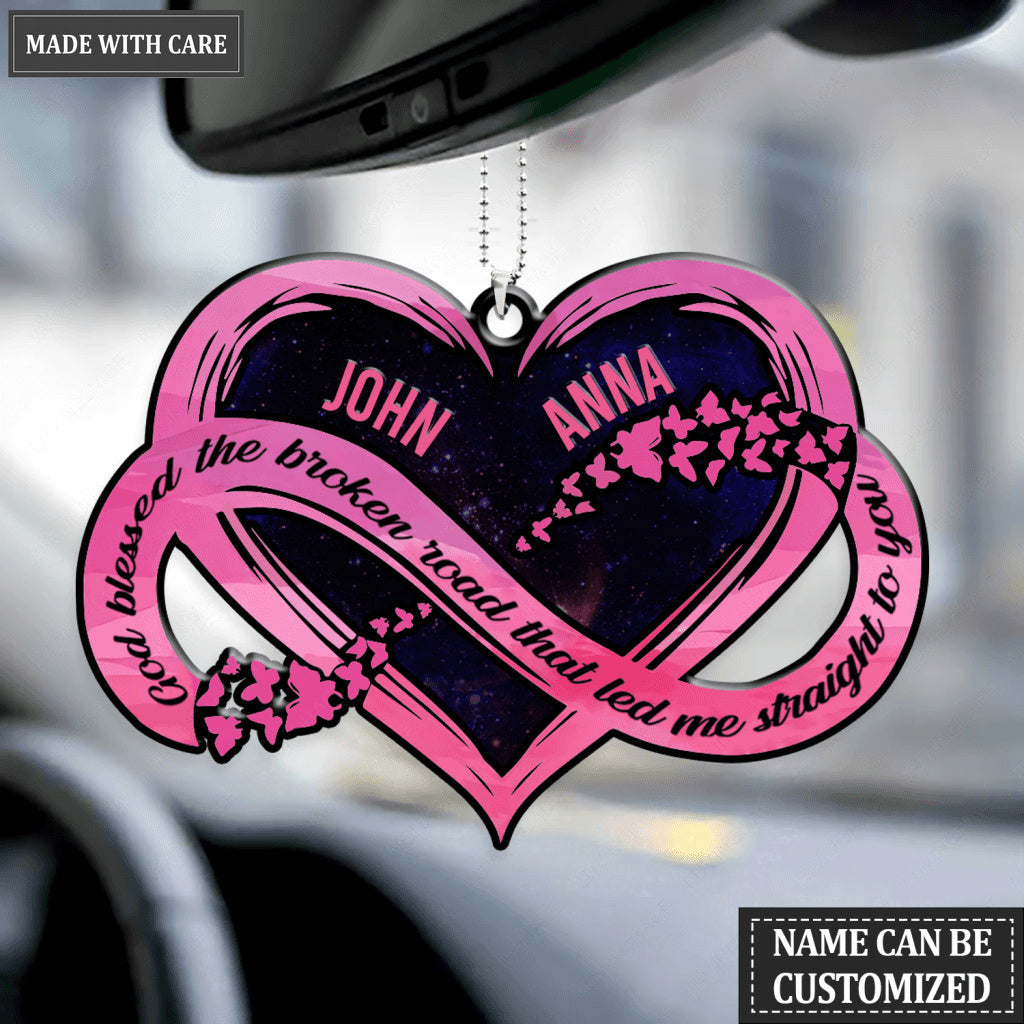 Pink Butterfly Infinity God Blessed Personalized Ornament