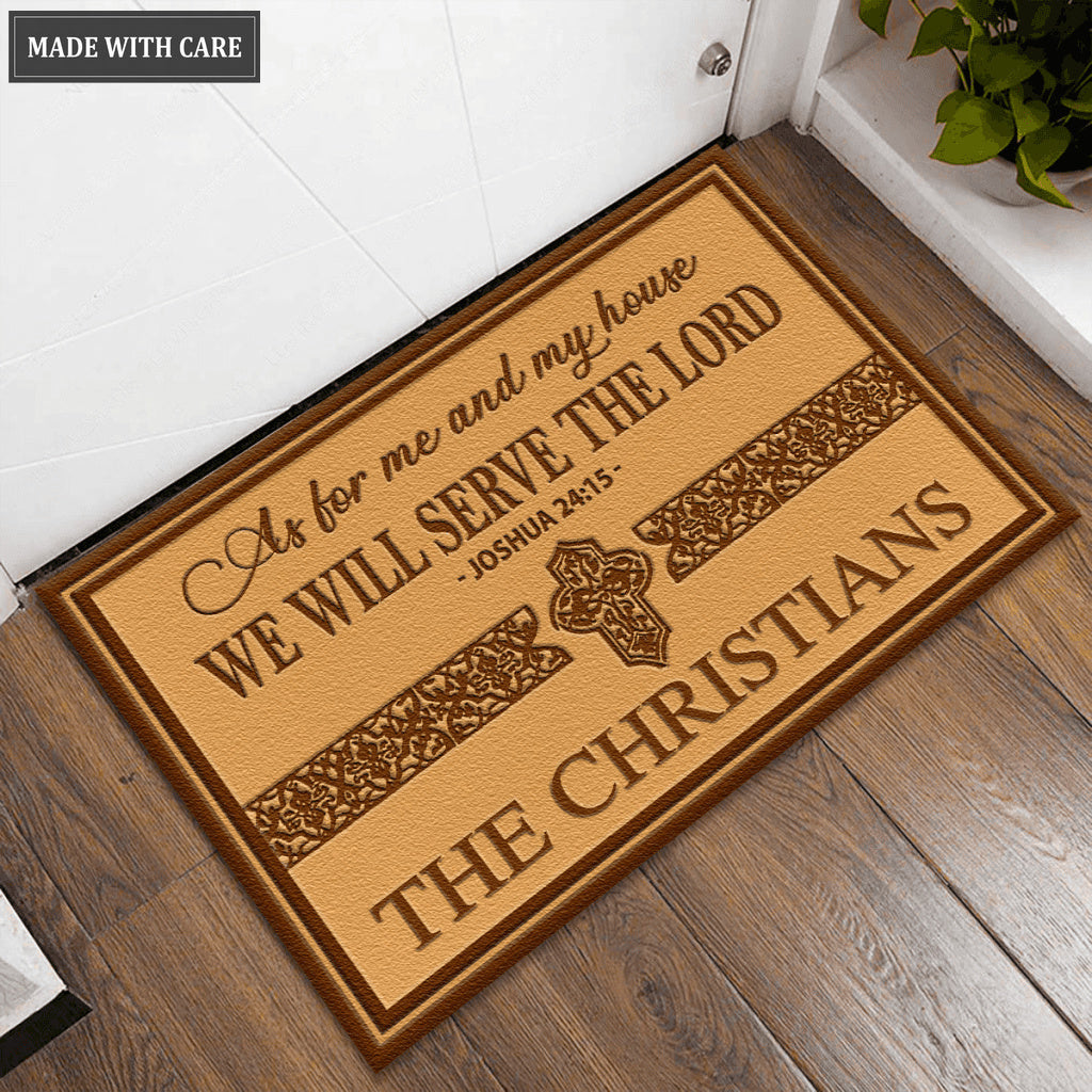 As For Me And My House Christian Gift Personalized Doormat