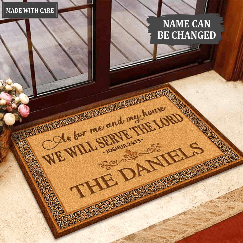 Christian Gifts As For Me And My House Butterfly Personalized Doormat