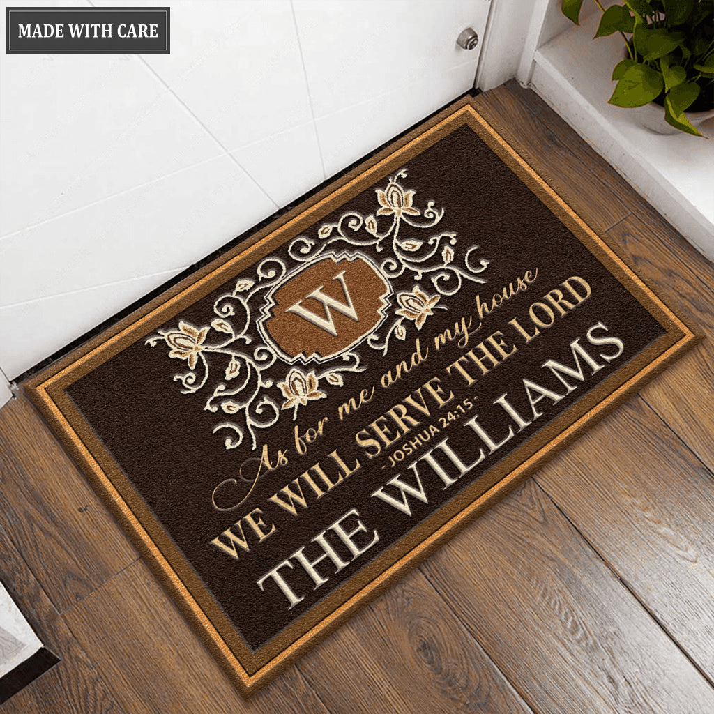 Personalized Monogrammed Doormat As For Me And My House We Will Serve The Lord