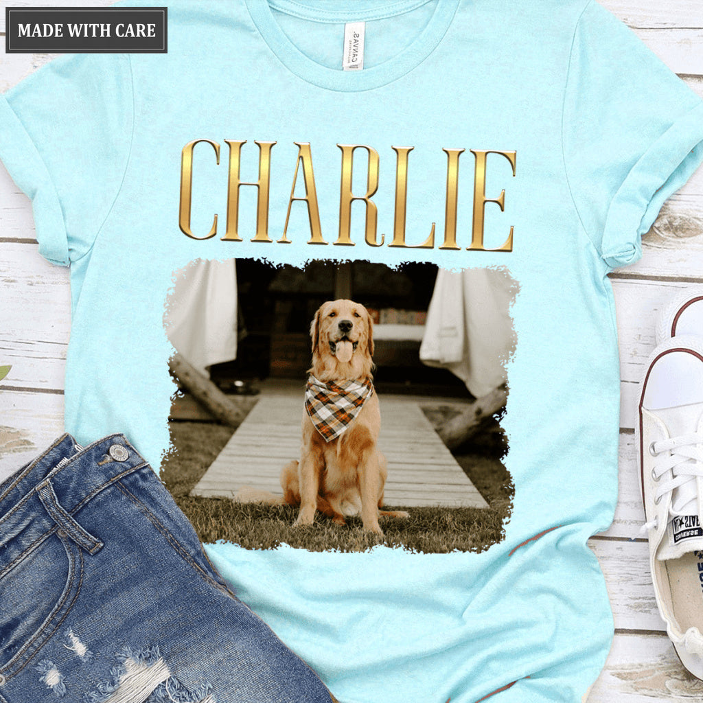 Custom Hip Hop Vintage Theme Pet Portrait Shirt - Personalized Custom Unisex T-Shirt