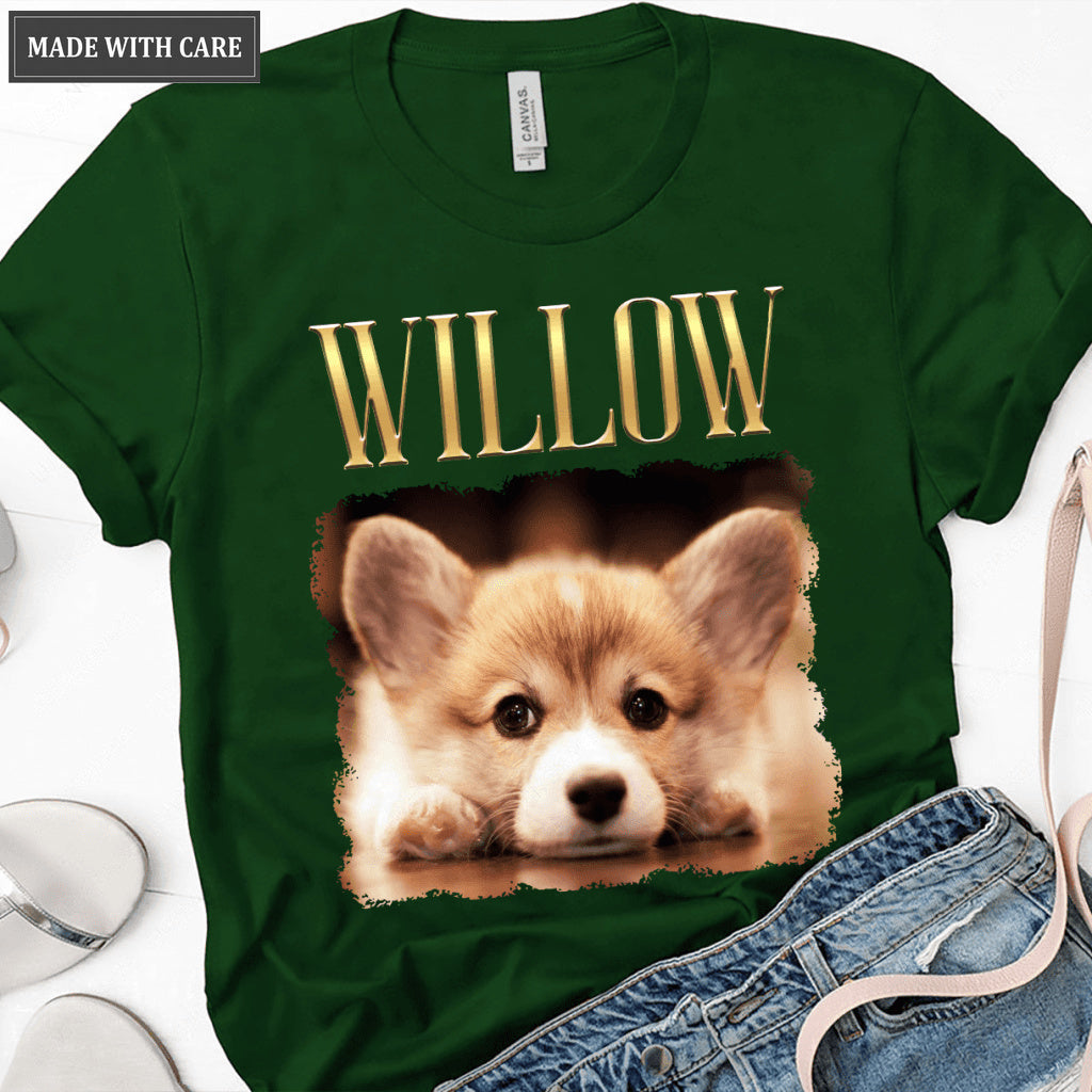 Custom Hip Hop Vintage Theme Pet Portrait Shirt - Personalized Custom Unisex T-Shirt