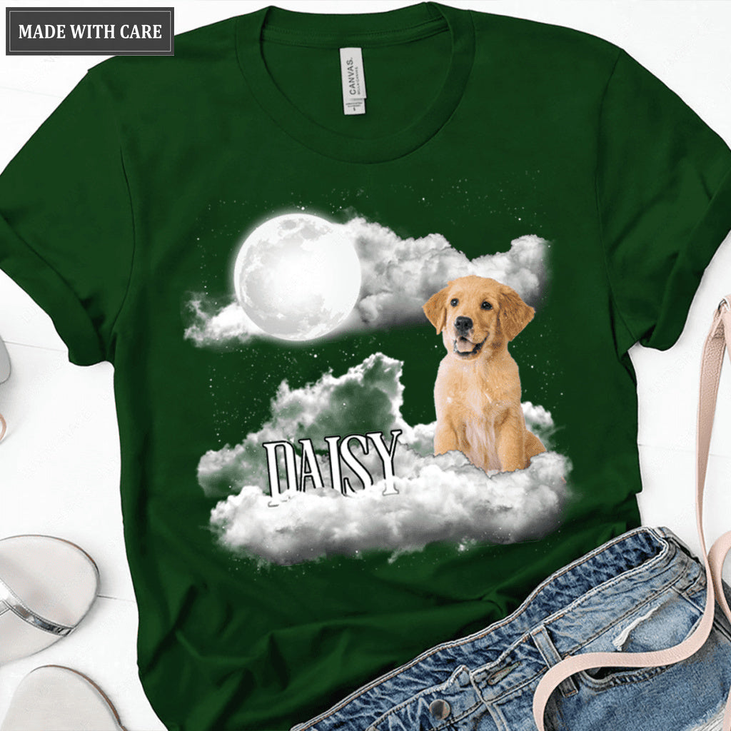 Custom Pet Portrait Shirt Go To The Moon - Personalized Custom Unisex T-Shirt