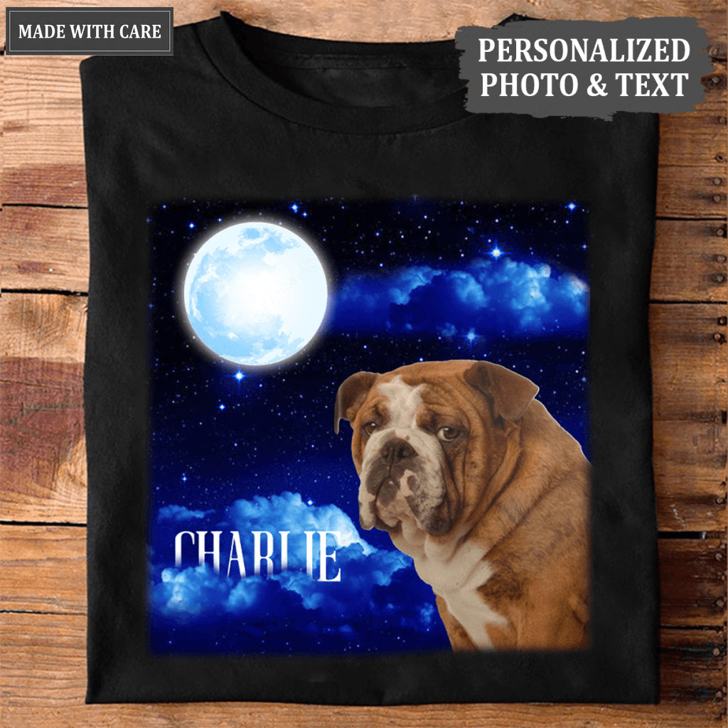 Custom Pet Portrait Shirt Go To The Moon - Personalized Custom Unisex T-Shirt