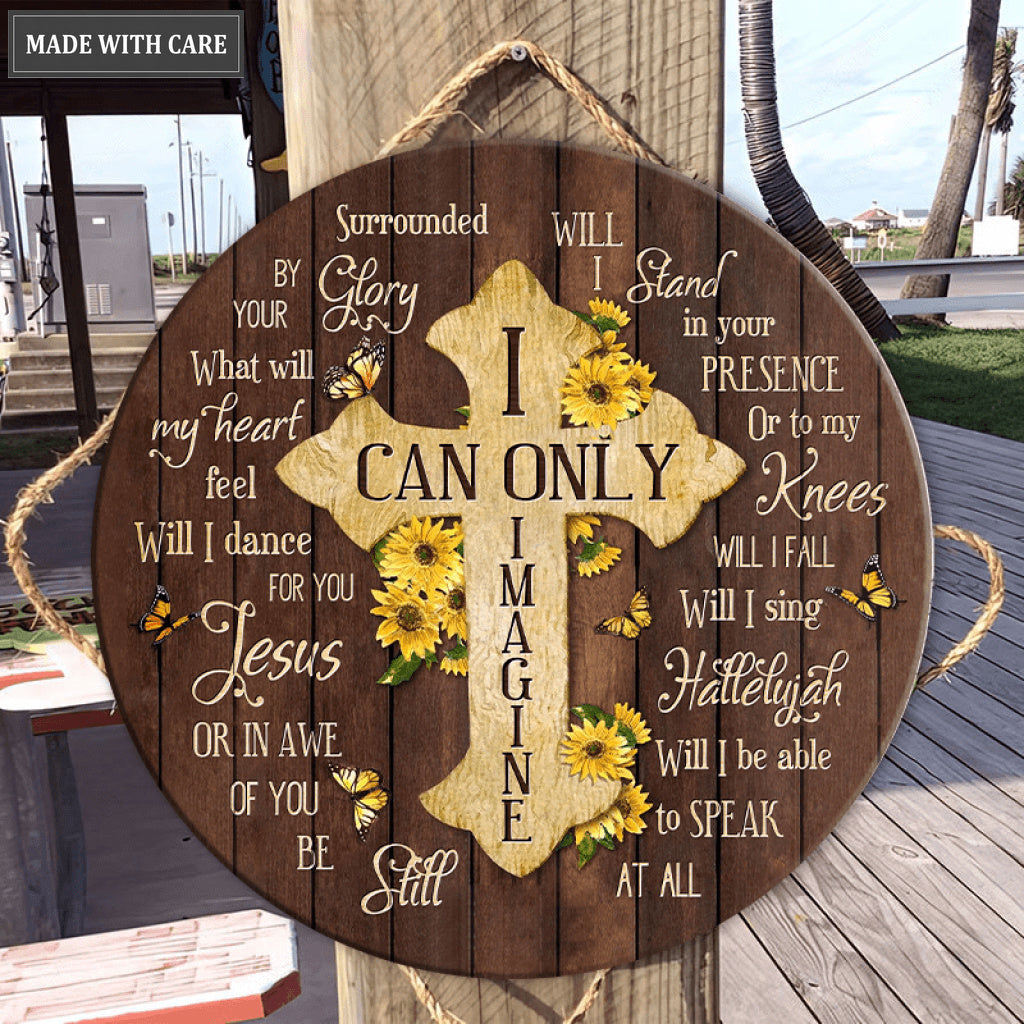 Sunflower Cross By Glory Wood Circle Sign