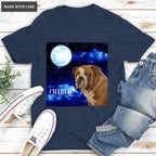 Custom Pet Portrait Shirt Go To The Moon - Personalized Custom Unisex T-Shirt