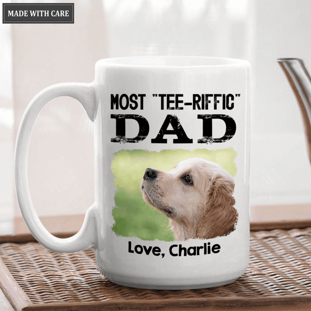 Most Tee-riffic Dad Custom Pet Photo Mug