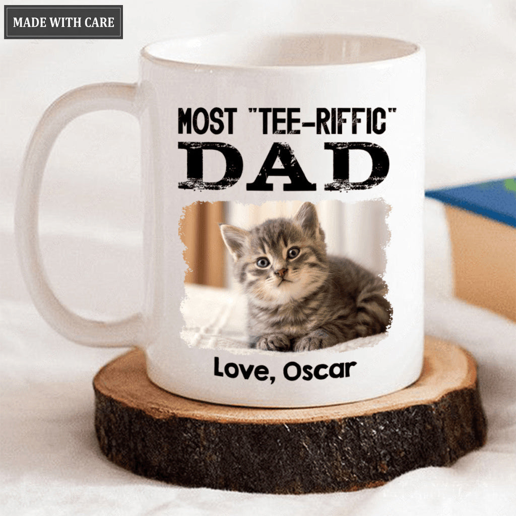 Most Tee-riffic Dad Custom Pet Photo Mug