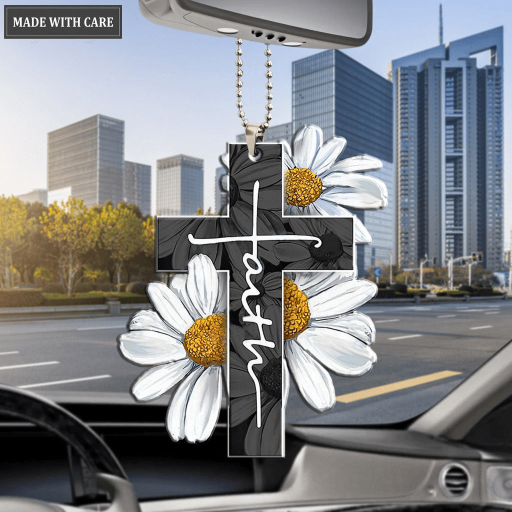 Faith Daisy Car Hanging Ornament