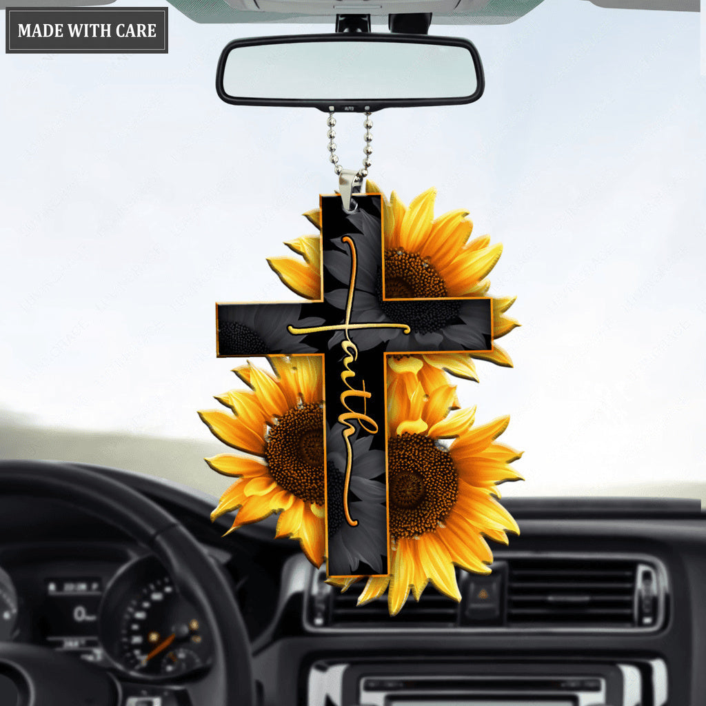 Faith Sunflower Car Hanging Ornament