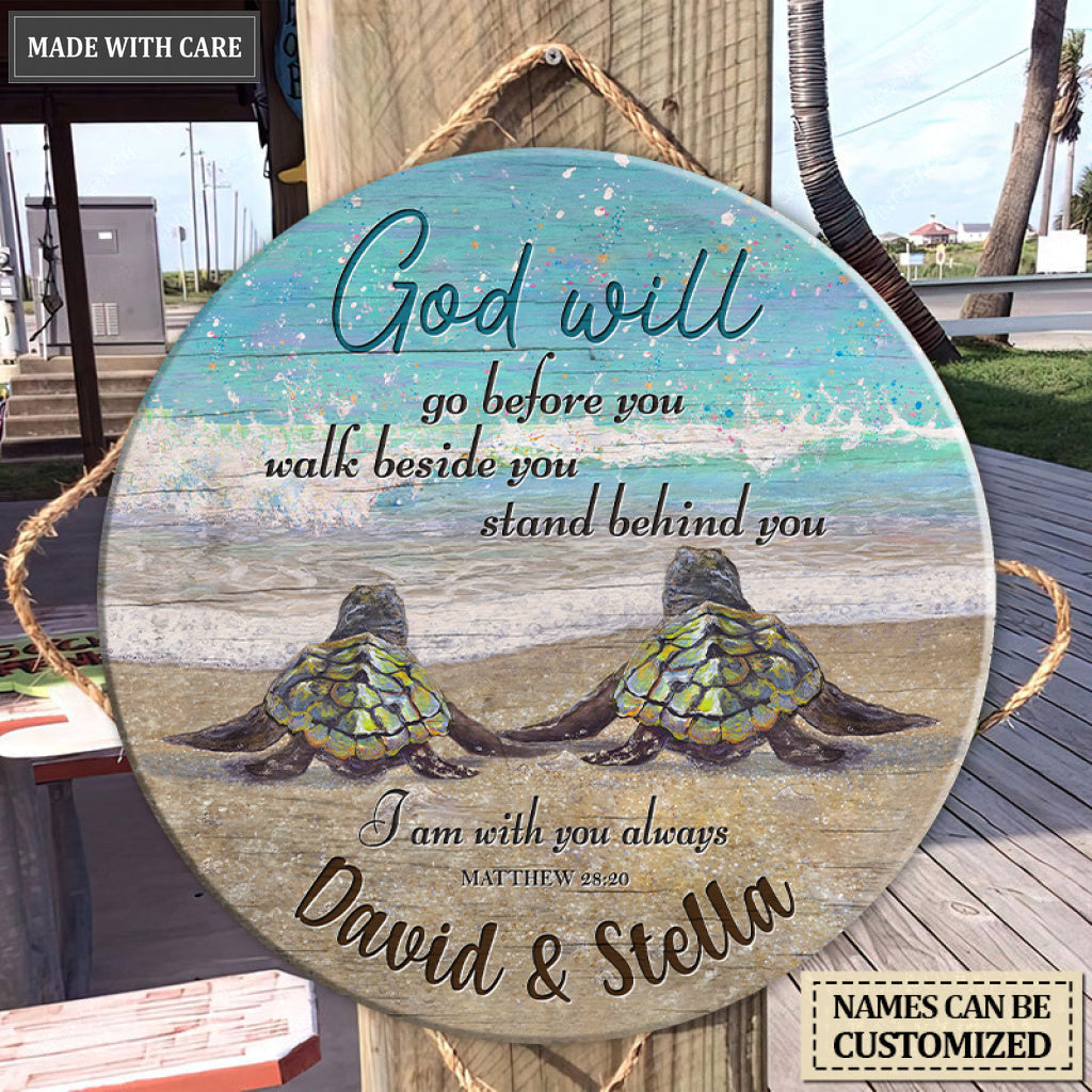 God Is Always With You Personalized Circle Sign