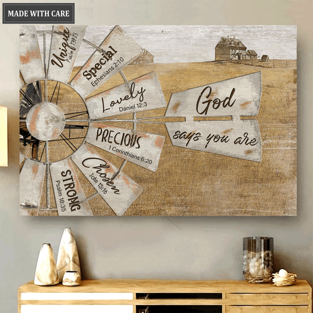 God Says You Are Windmill Wall Art