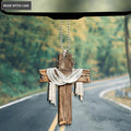 Wooden Jesus Cross Car Hanging Ornament