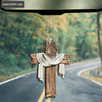 Wooden Jesus Cross Car Hanging Ornament