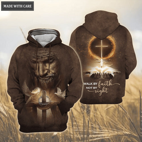 Christ Jesus Dove Cross Walk By Faith Not By Sight Hoodie