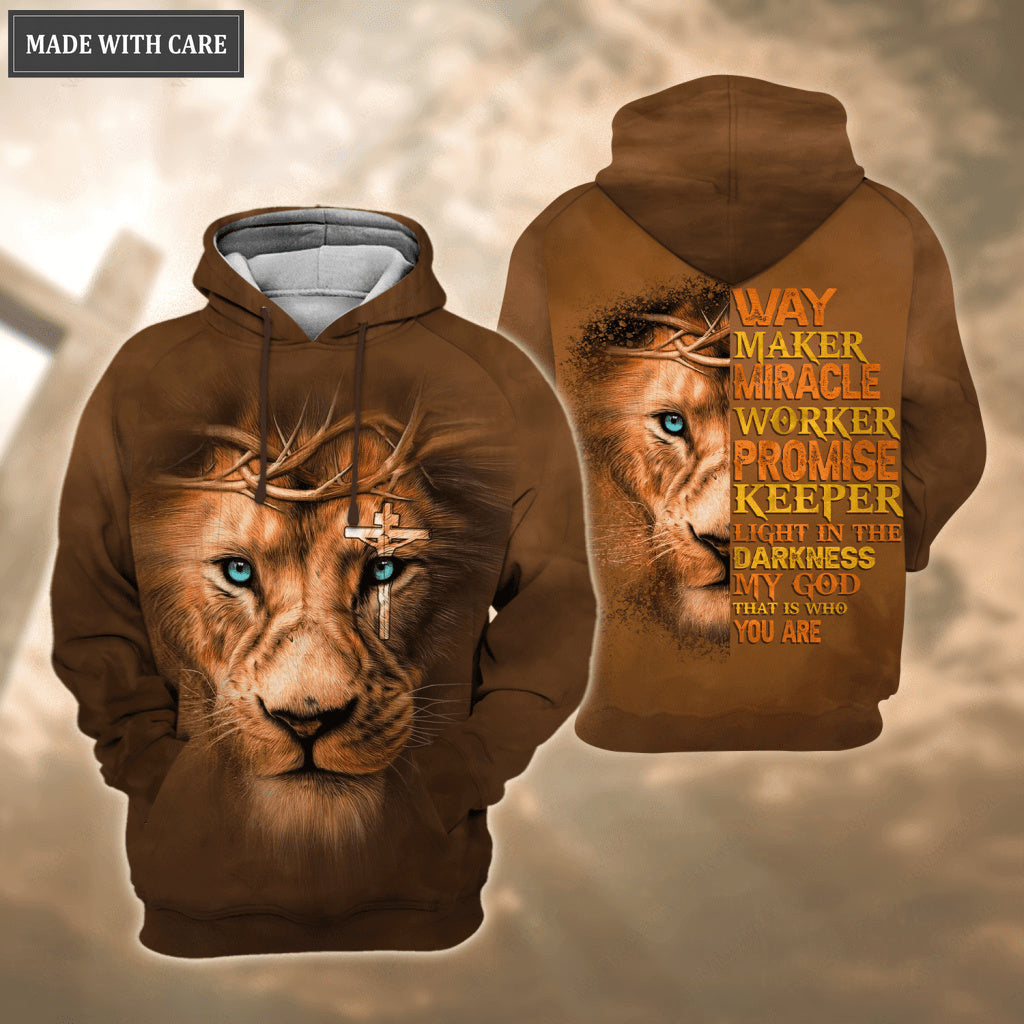 Cross Lion Crown Way Maker Miracle Worker Hoodie