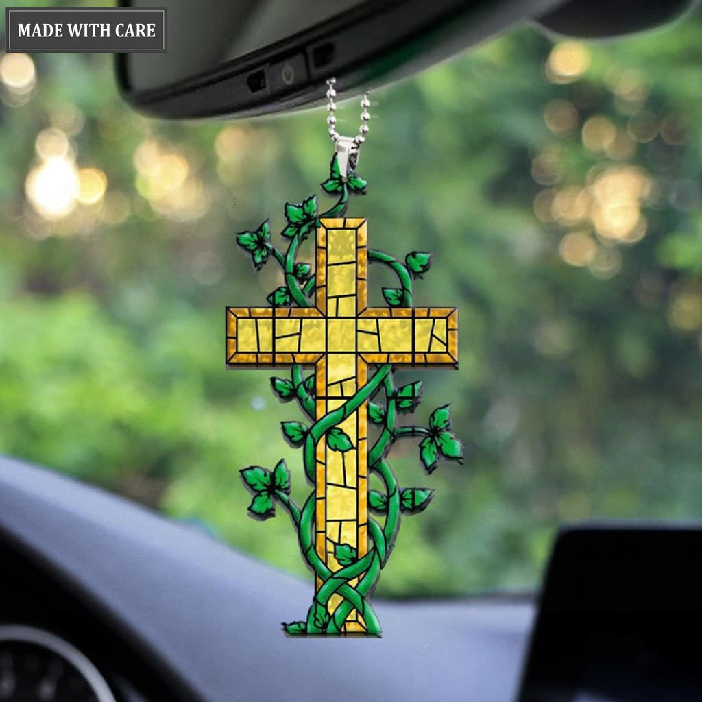 Glass Cross Ornament