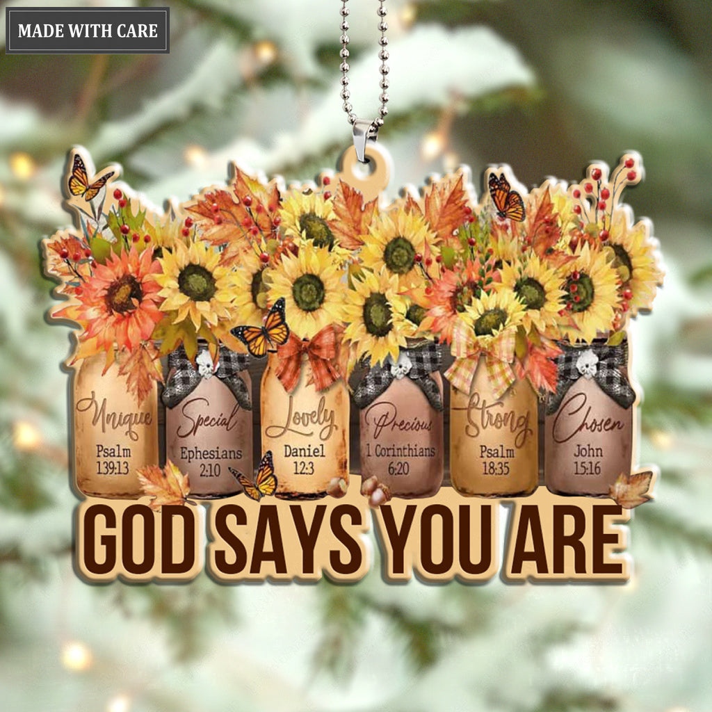 Printfamily M127 Sunflower God Says You Are Ornament