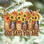 Printfamily M127 Sunflower God Says You Are Ornament