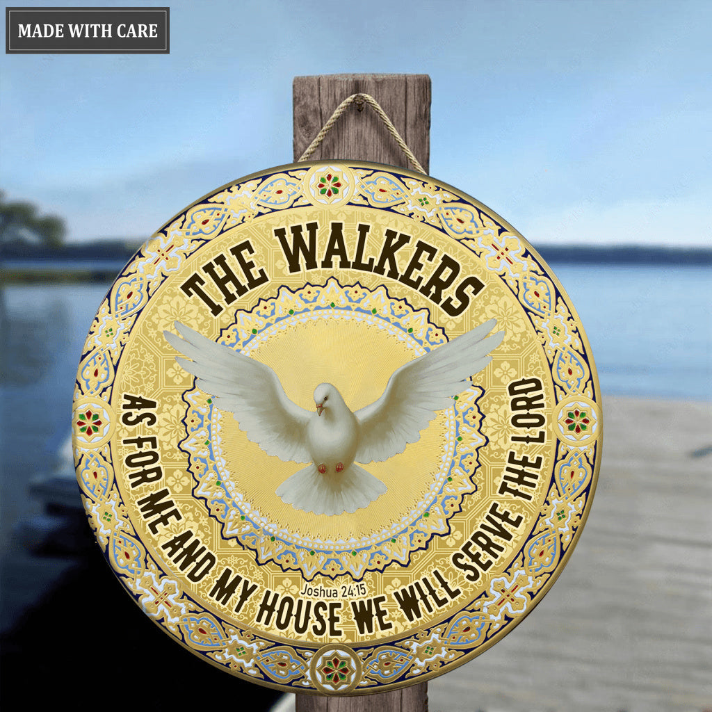 Personalized Dove As For Me Gold Circle Sign
