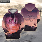 Sunset Cross Lion Let Your Faith Be Bigger Than Your Fear Hoodie
