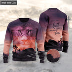 Sunset Cross Lion Let Your Faith Be Bigger Than Your Fear Wool Sweatshirt