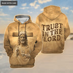 Vintage Jesus Cross Trust In The Lord Hoodie