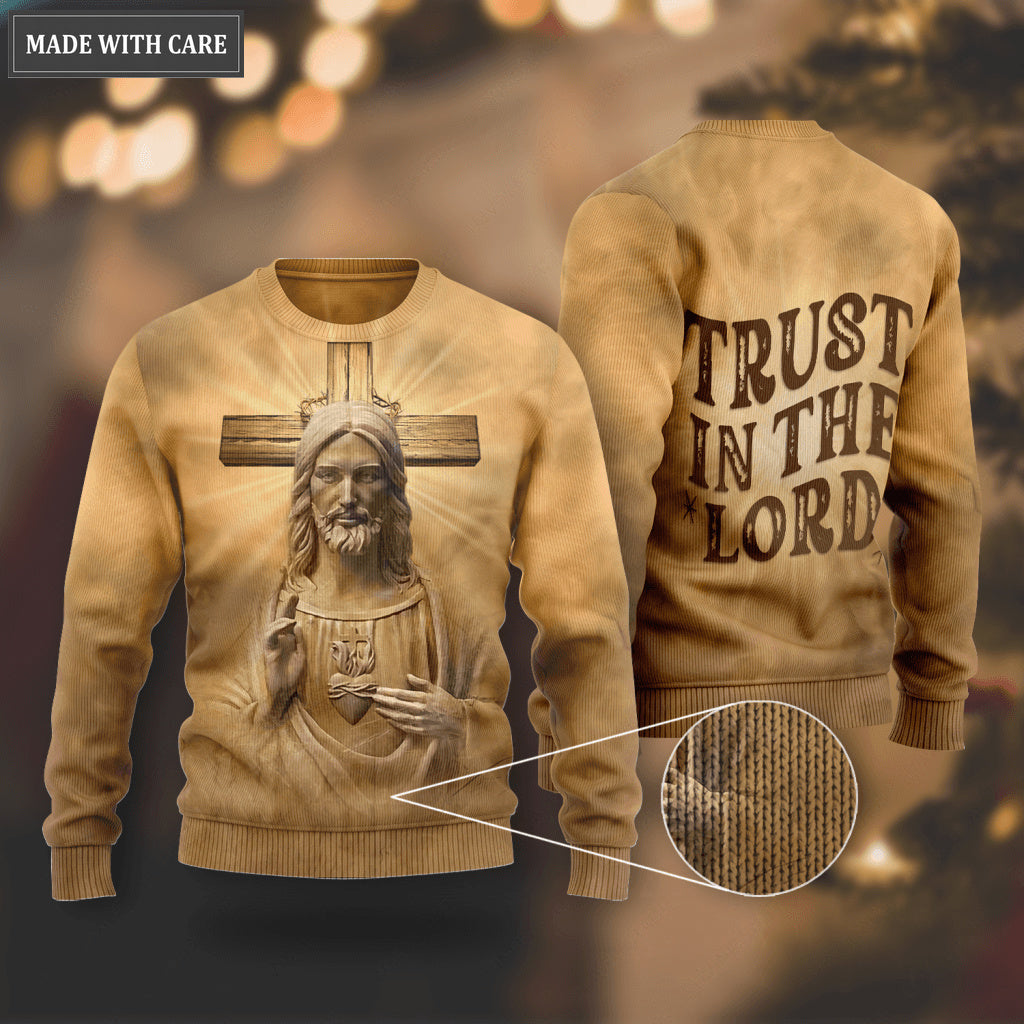 Vintage Jesus Cross Trust In The Lord Wool Sweatshirt