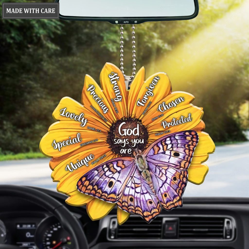 Butterfly On Sunflower God Says You Are Ornament
