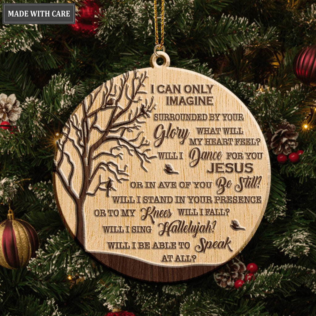 Cardinals I Can Only Imagine Wood Engraved Ornaments