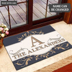Luvingrace M26 Decorative Monogram Collection Family Name Personalized Doormat