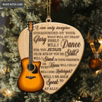 Guitar And Pick I Can Only Imagine Wood Engraved Ornaments