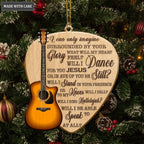 Guitar And Pick I Can Only Imagine Wood Engraved Ornaments